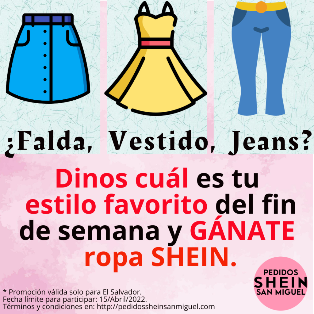 Síguenos en FB y gánate una prenda SHEIN - Compras SHEIN El Salvador